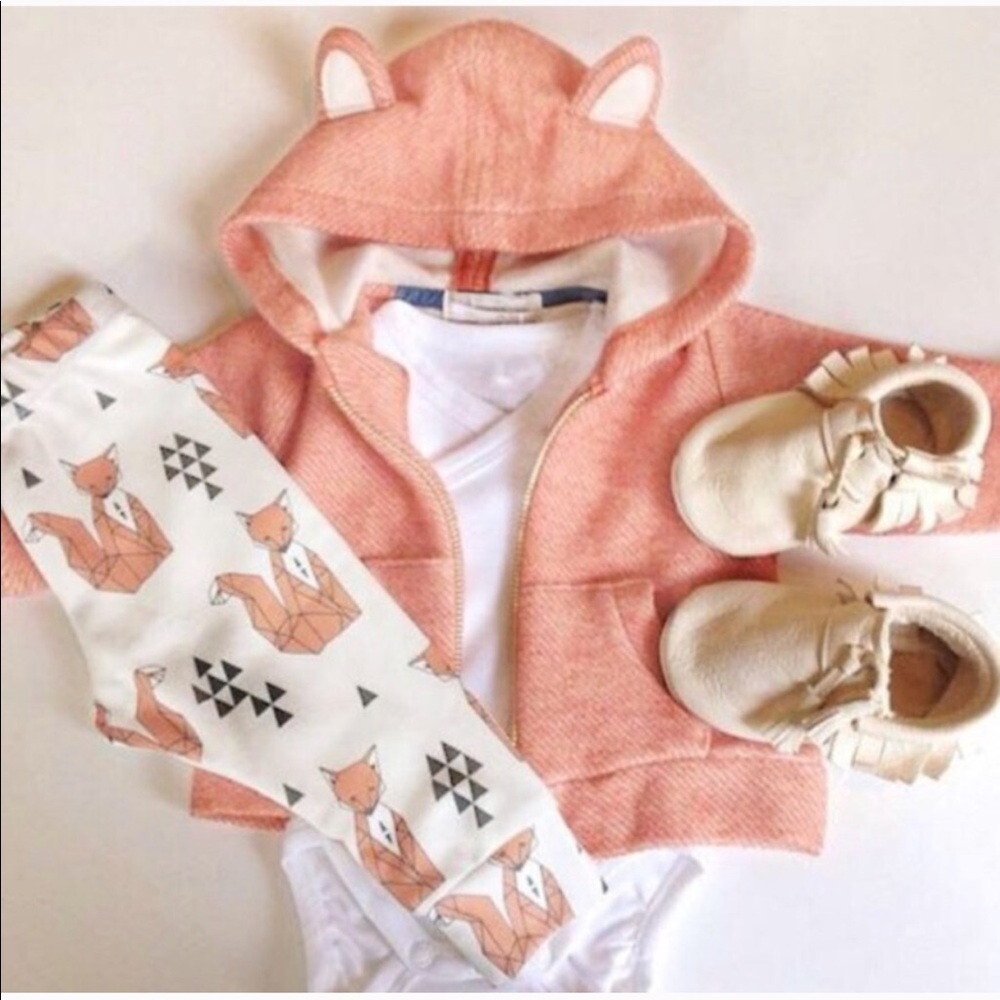 NWT Fox Print Baby 2 Piece Sweatsuit Set 12-18 mo.